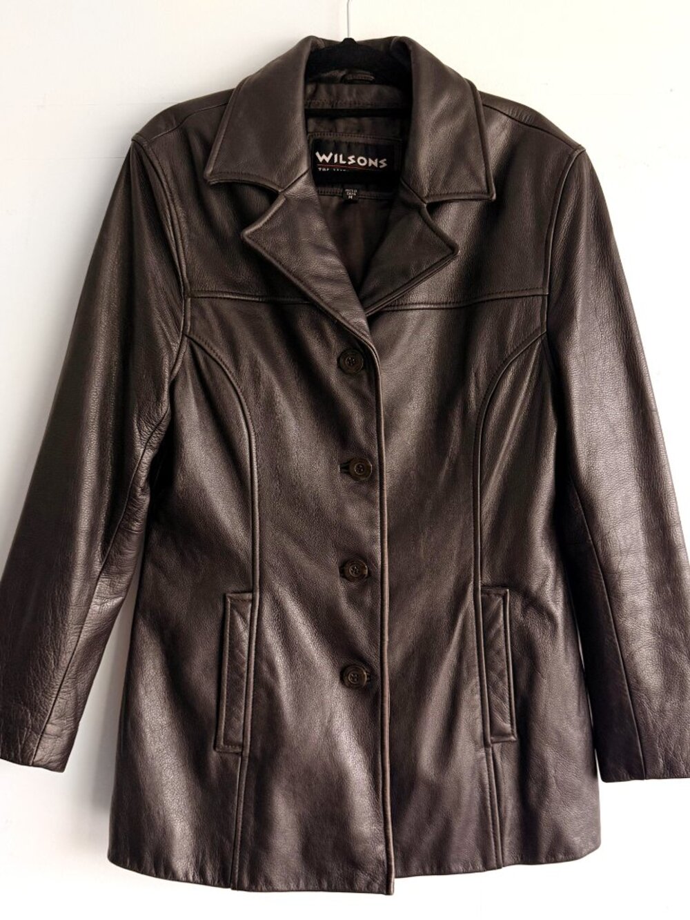 Vintage Wilsons Dark Brown Leather Blazer Jacket Y2K Women’s Medium